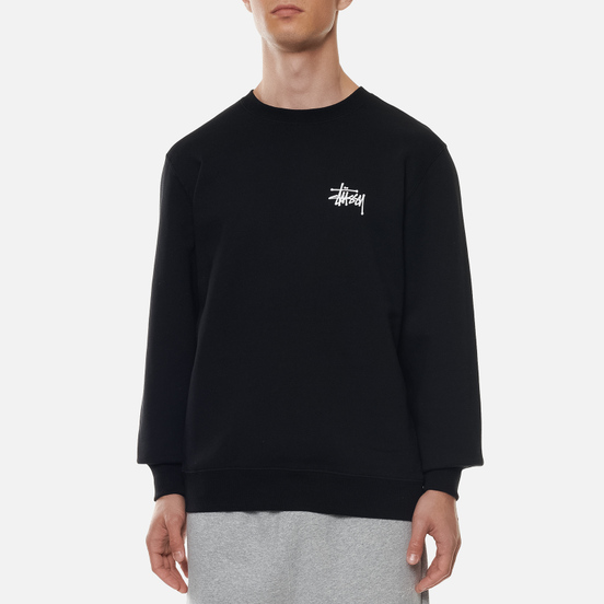 Мужская толстовка Stussy Basic Stussy Logo Crew Black