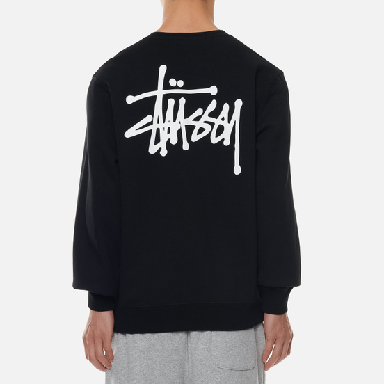 Мужская толстовка Stussy Basic Stussy Logo Crew Black