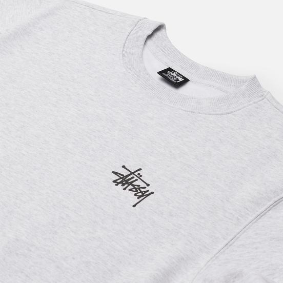 Мужская толстовка Stussy Basic Stussy Print Crew Ash Heather