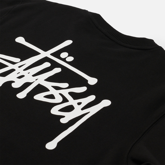 Мужская толстовка Stussy Basic Stussy Print Crew Black