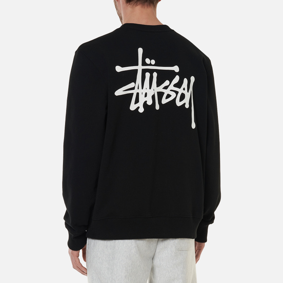 Мужская толстовка Stussy Basic Stussy Print Crew Black