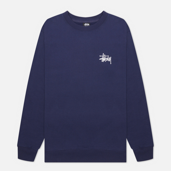 Мужская толстовка Stussy Basic Stussy Print Crew Navy