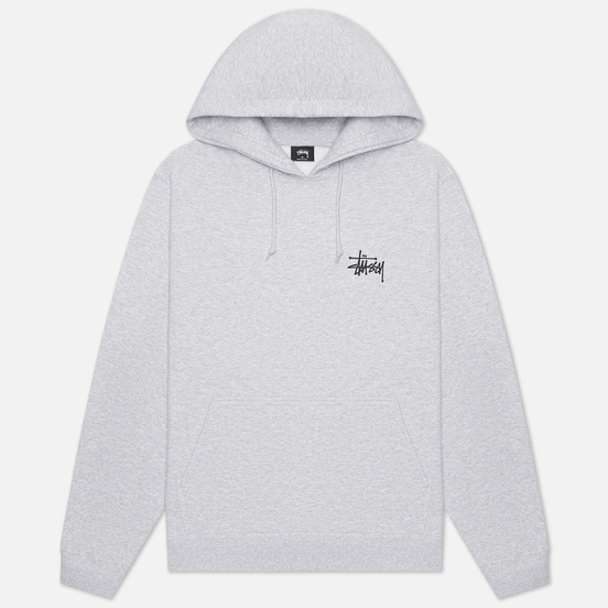 Мужская толстовка Stussy Basic Stussy Logo Hoodie Ash Heather
