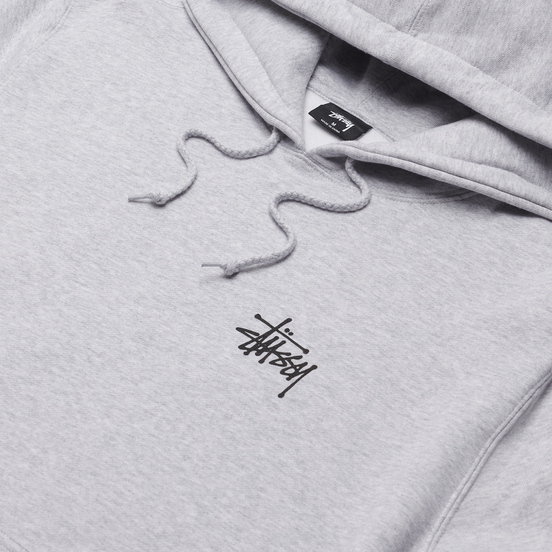 Мужская толстовка Stussy Basic Stussy Logo Hoodie Ash Heather