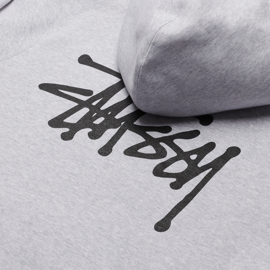 Мужская толстовка Stussy Basic Stussy Logo Hoodie Ash Heather