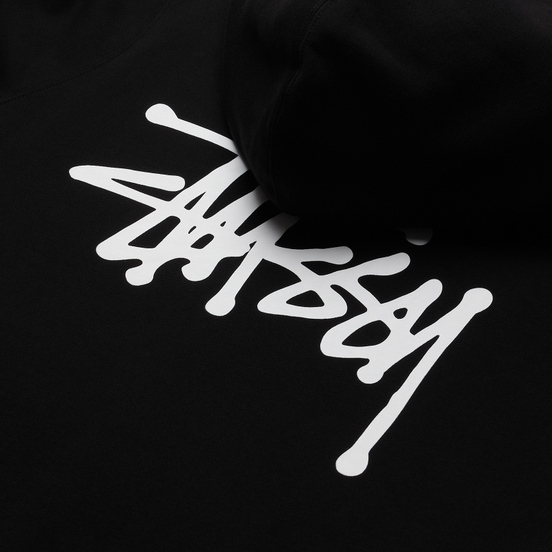 Мужская толстовка Stussy Basic Stussy Logo Hoodie Black