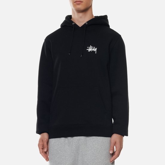 Мужская толстовка Stussy Basic Stussy Logo Hoodie Black