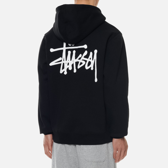 Мужская толстовка Stussy Basic Stussy Logo Hoodie Black