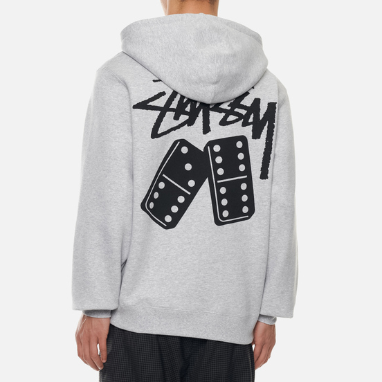 Мужская толстовка Stussy Dominoes Hoodie Ash Heather