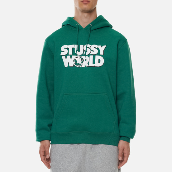 Мужская толстовка Stussy Stussy World Hoodie Dark Green