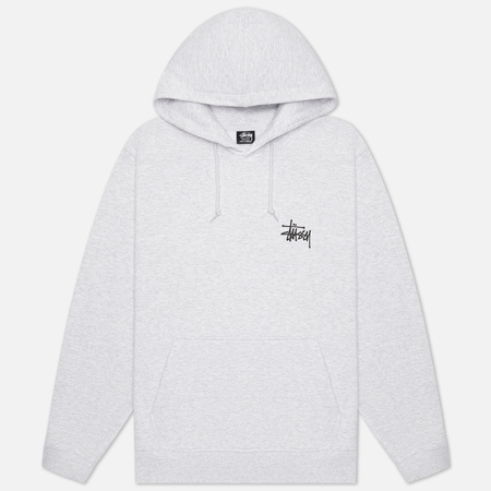 Мужская толстовка Stussy Basic Stussy Signature Logo Hoodie, цвет серый, размер M