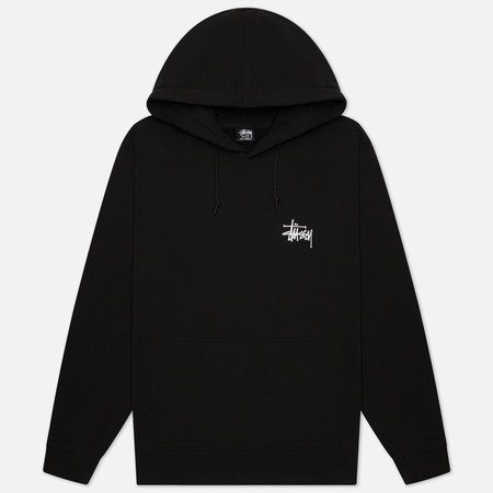 Мужская толстовка Stussy Basic Stussy Signature Logo Hoodie, цвет чёрный, размер XS