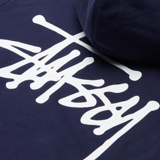 Мужская толстовка Stussy Basic Stussy Signature Logo Hoodie Navy