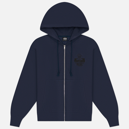 Мужская толстовка Stussy Built To Last Zip Hoodie, цвет синий, размер L