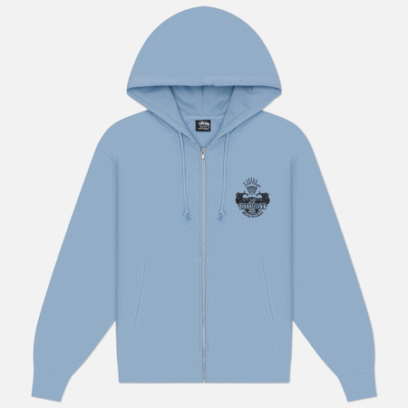 Мужская толстовка Stussy Built To Last Zip Hoodie, цвет голубой, размер XL