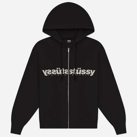 Мужская толстовка Stussy Mirror Zip Hoodie, цвет чёрный, размер XL