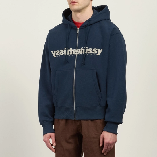 Мужская толстовка Stussy Mirror Zip Hoodie, 1975127-NAVY