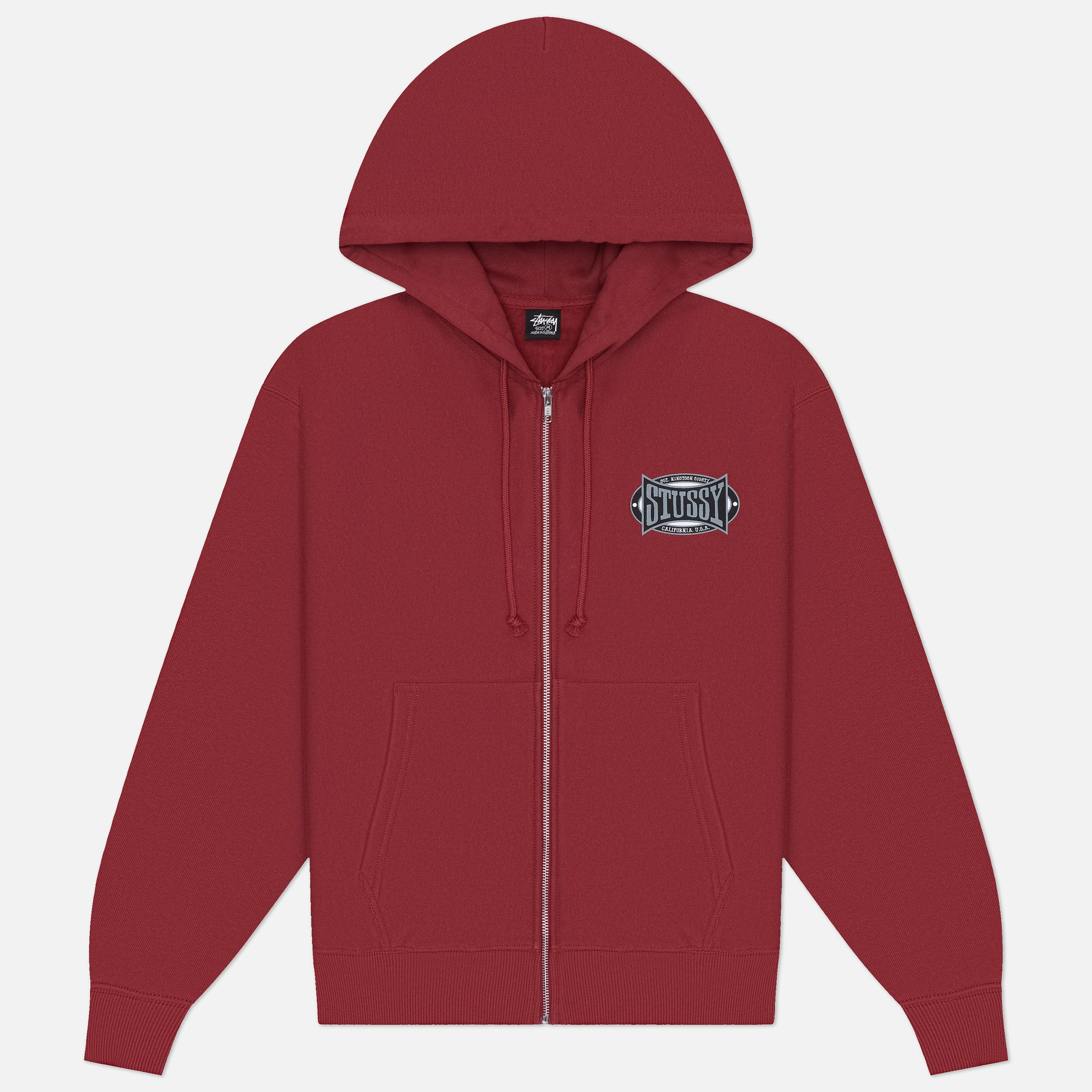 Мужская толстовка Stussy Champion Oval Zip Hoodie, 1975144-WINE