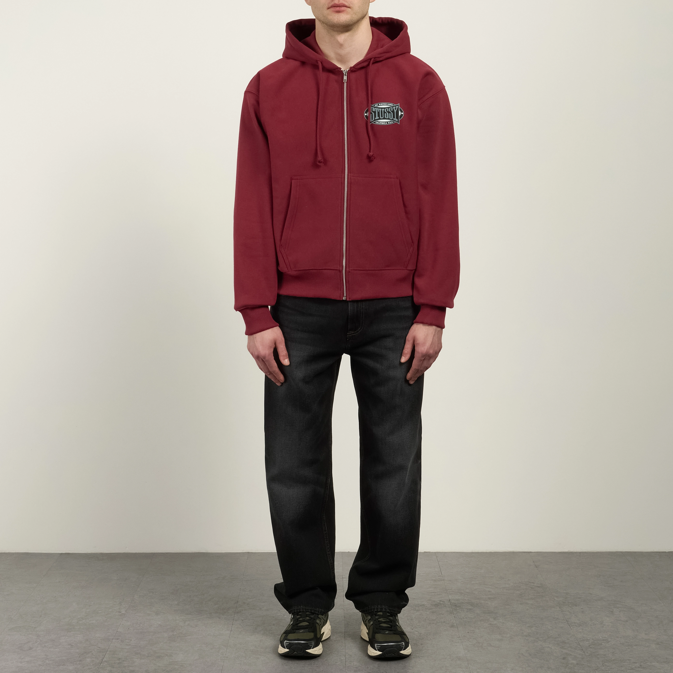 Мужская толстовка Stussy Champion Oval Zip Hoodie, 1975144-WINE