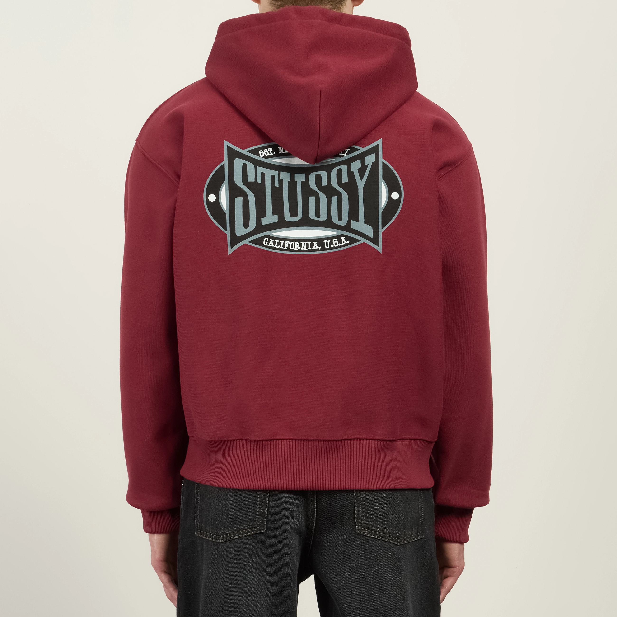 Мужская толстовка Stussy Champion Oval Zip Hoodie, 1975144-WINE