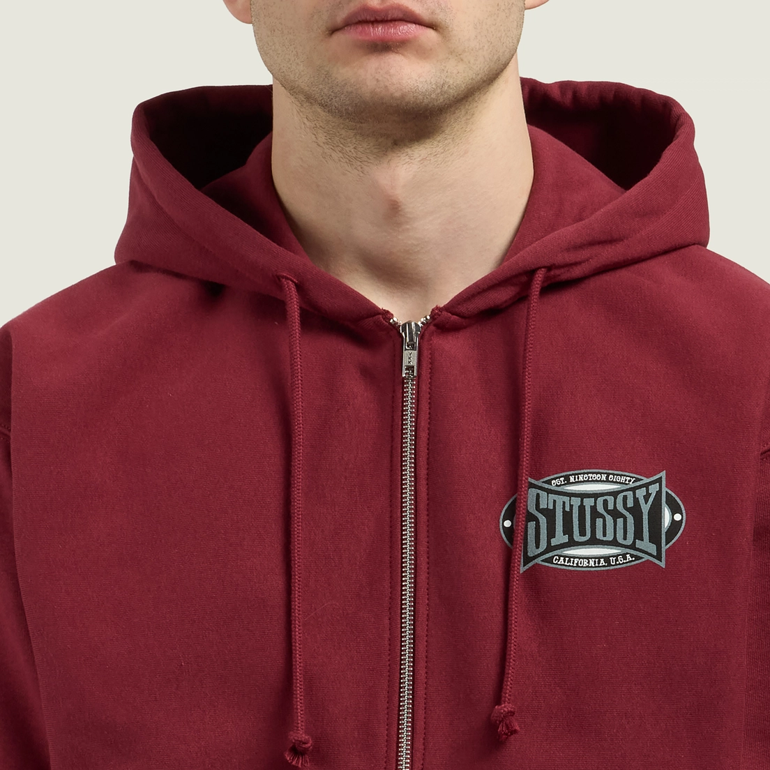 Stussy Мужская толстовка Champion Oval Zip Hoodie