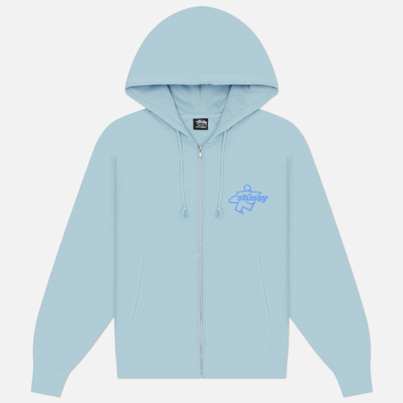 Мужская толстовка Stussy Surf Size Zip Hoodie, цвет голубой