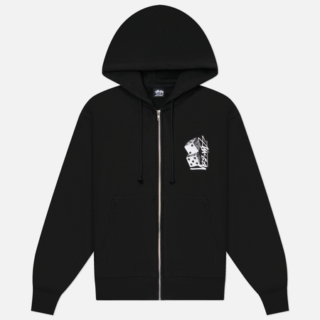 Мужская толстовка Stussy Tall Dice Zip Hoodie, цвет чёрный, размер XXL