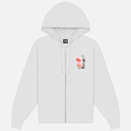 Мужская толстовка Stussy Tall Dice Zip Hoodie, цвет серый, размер M