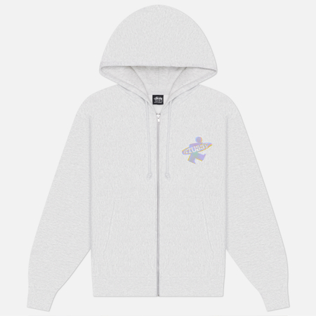 Мужская толстовка Stussy Dot Surf Zip Hoodie, цвет серый, размер M