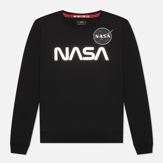 Женская толстовка Alpha Industries NASA Mirror Print Black/Chrome
