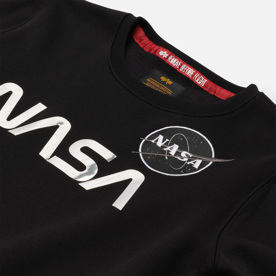 Женская толстовка Alpha Industries NASA Mirror Print Black/Chrome