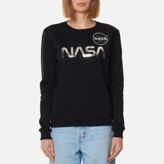 Женская толстовка Alpha Industries NASA Mirror Print Black/Chrome