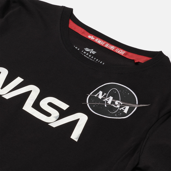 Женская футболка Alpha Industries NASA Mirror Print Black/Chrome