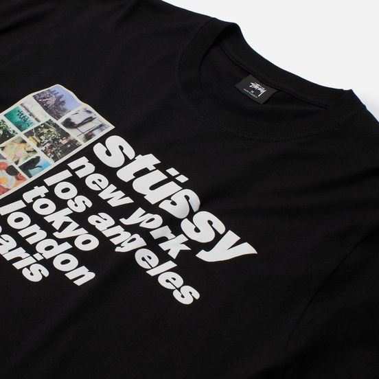 Мужской лонгслив Stussy Italic Collage Black