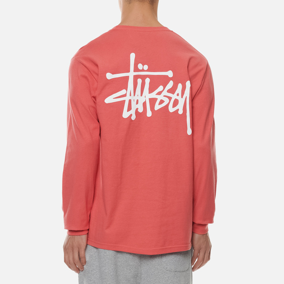 Мужской лонгслив Stussy LS Basic Stussy Pale Red