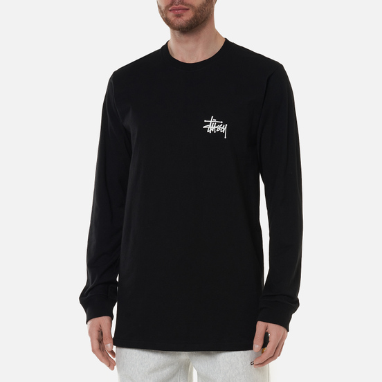 Мужской лонгслив Stussy Basic Stussy Crew Black