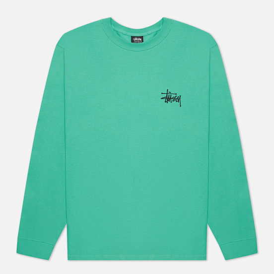 Мужской лонгслив Stussy Basic Stussy Crew Green