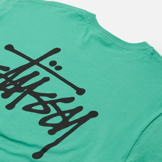 Мужской лонгслив Stussy Basic Stussy Crew Green