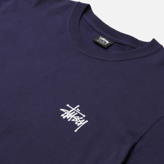 Мужской лонгслив Stussy Basic Stussy Crew Navy