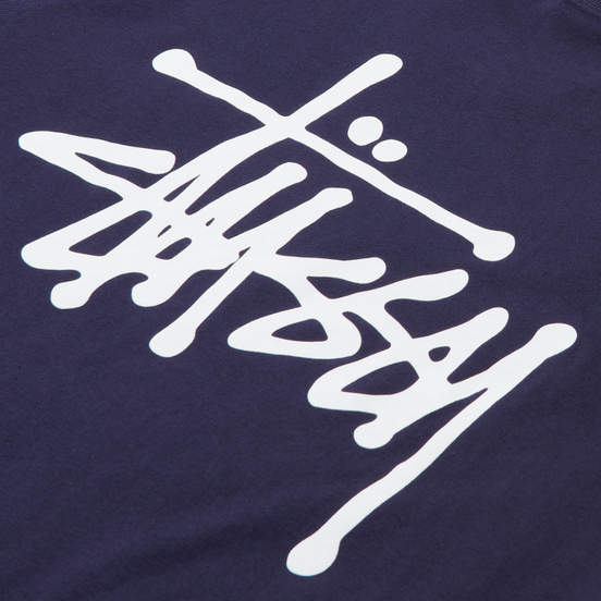 Мужской лонгслив Stussy Basic Stussy Crew Navy