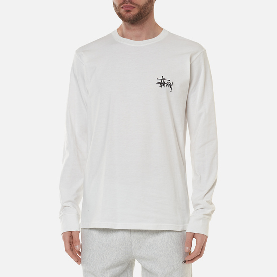 Мужской лонгслив Stussy Basic Stussy Crew White