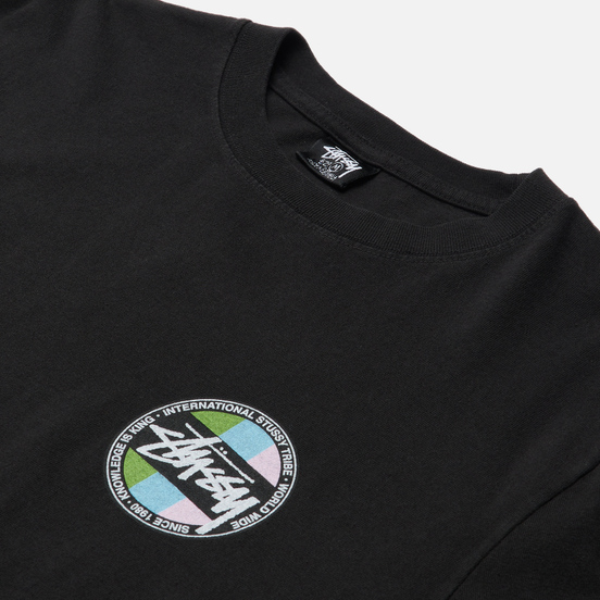 Мужской лонгслив Stussy Classic Dot Pigment Dyed Black