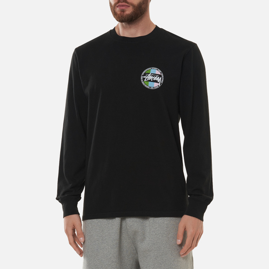 Мужской лонгслив Stussy Classic Dot Pigment Dyed Black