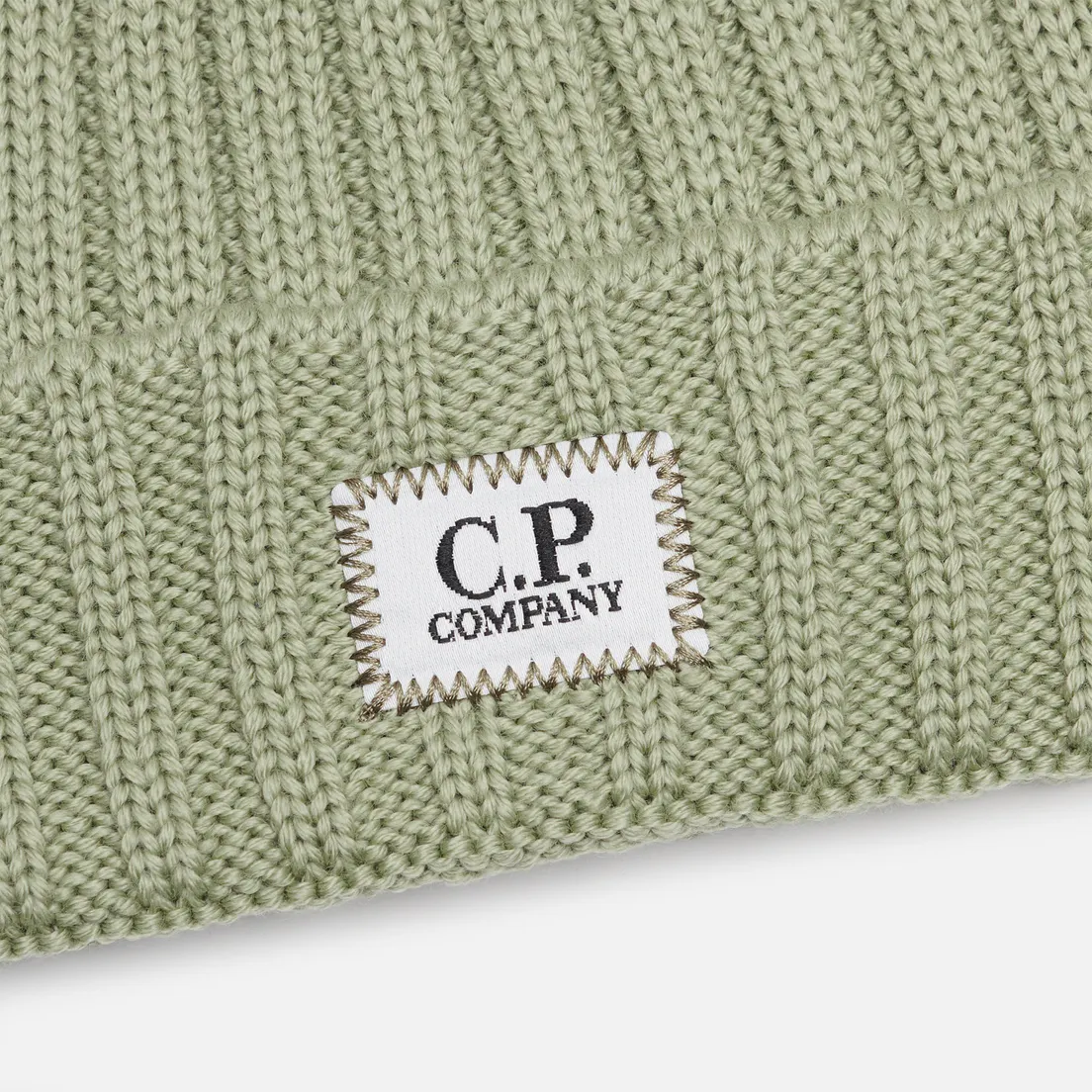 C.P. Company Шапка Extrafine Merino Wool Logo Label