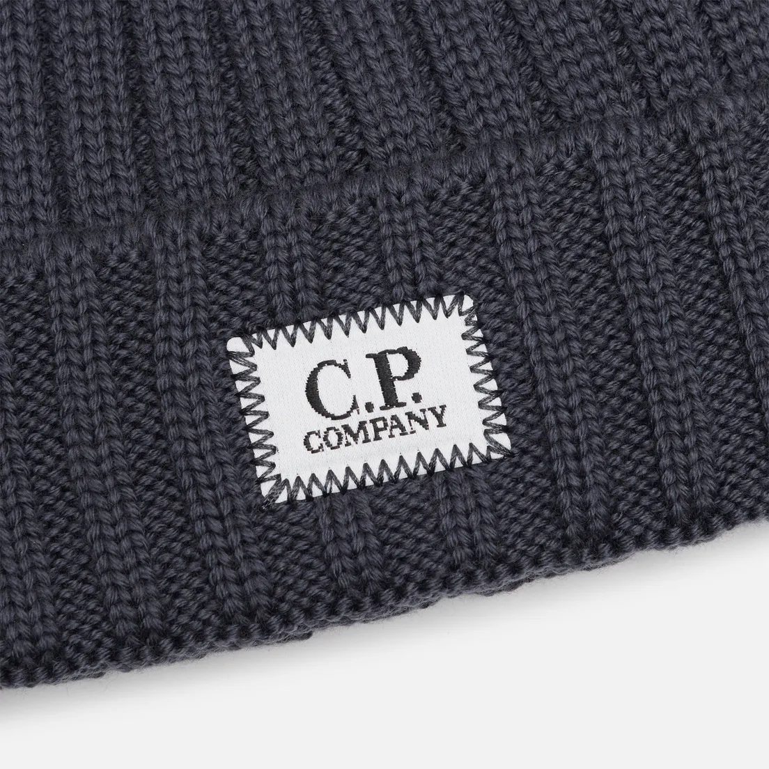 C.P. Company Шапка Extrafine Merino Wool Logo Label