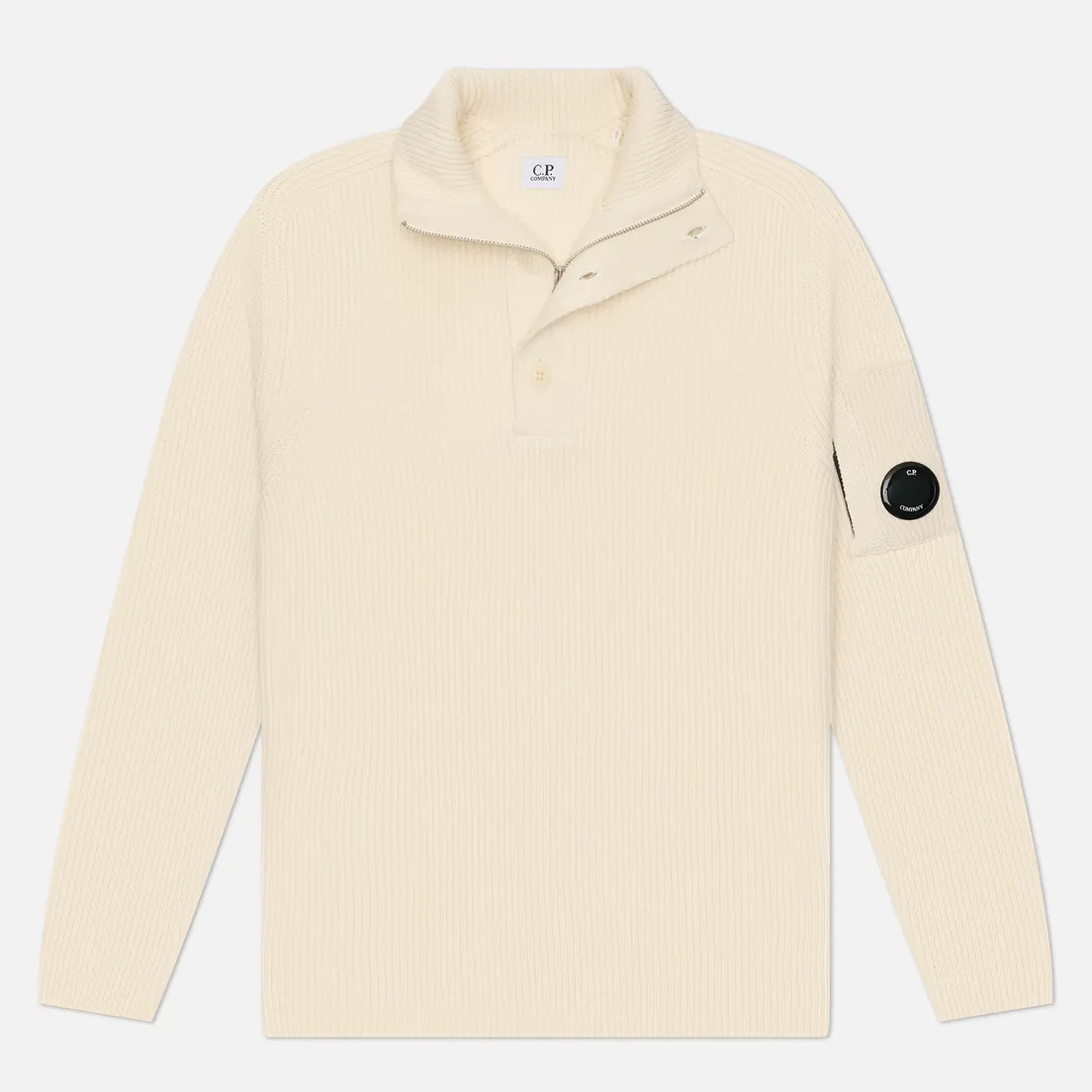 C.P. Company Мужской свитер Full Rib Half Button Knit