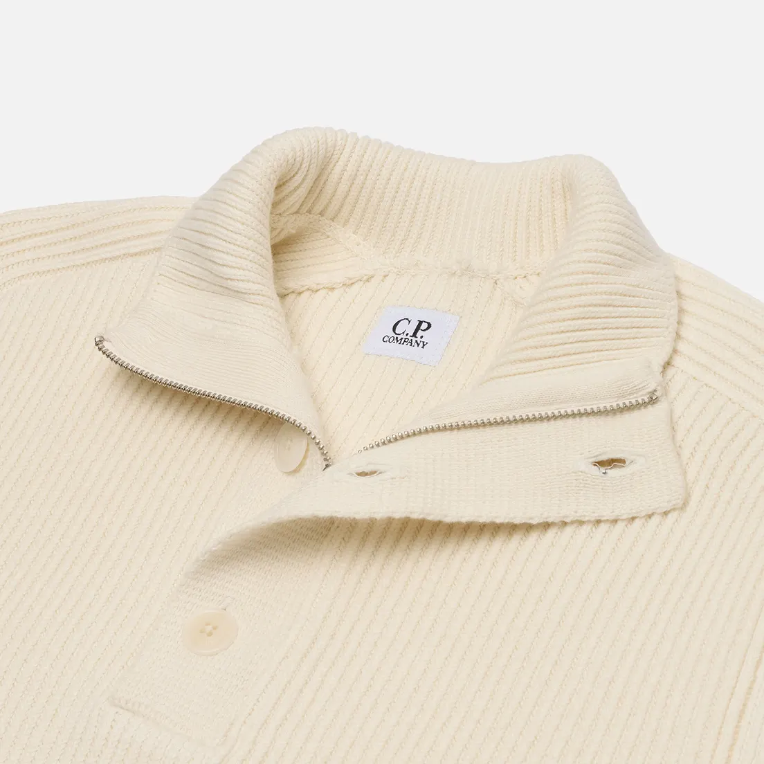 C.P. Company Мужской свитер Full Rib Half Button Knit