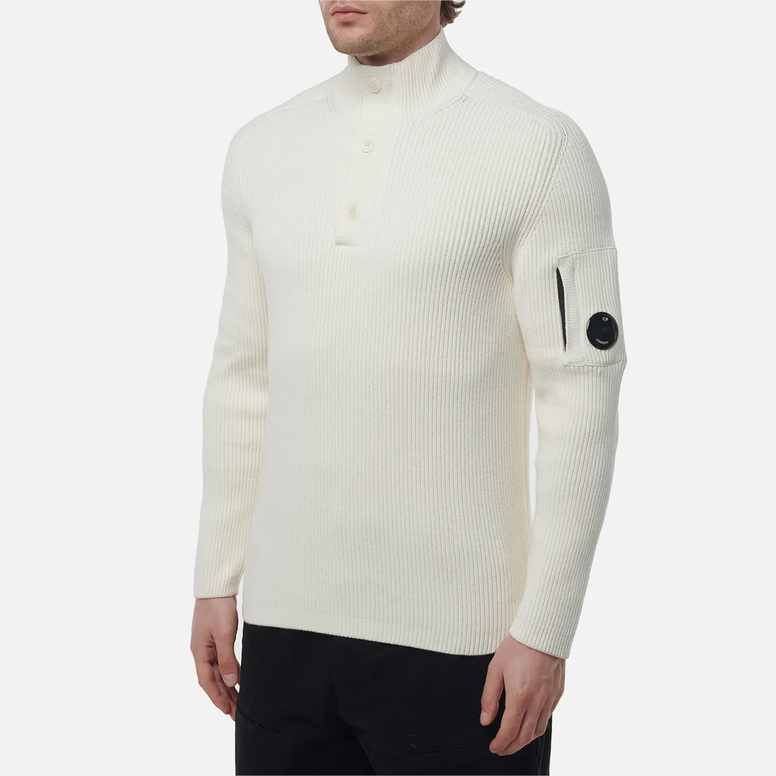 C.P. Company Мужской свитер Full Rib Half Button Knit
