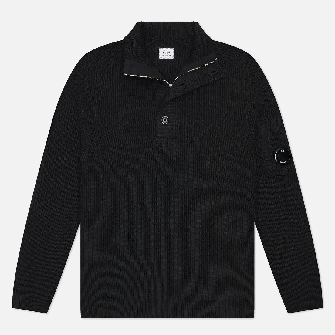 C.P. Company Мужской свитер Full Rib Half Button Knit