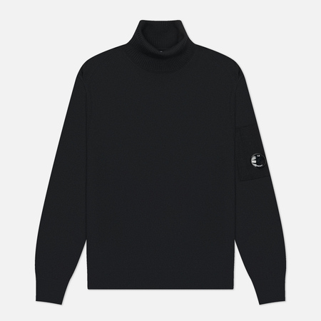  Мужской свитер C.P. Company Extrafine Merino Wool Turtle Neck, цвет чёрный, размер M